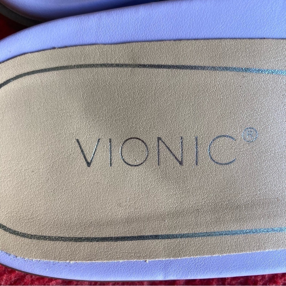VIONIC Sz 8 Demi Embossed Snake Print Slide On Lavender Colour Way Slides  Mules - Picture 6 of 12